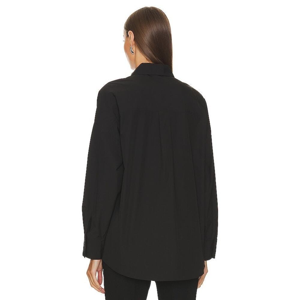 Favorite Daughter Ex-Boyfriend Shirt Black Poplin Size Small Quiet Luxury - Picture 2 of 8
